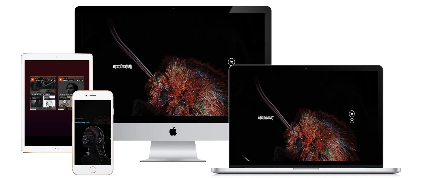 Artistic Creativity — Website auf verschiedenen Geräten