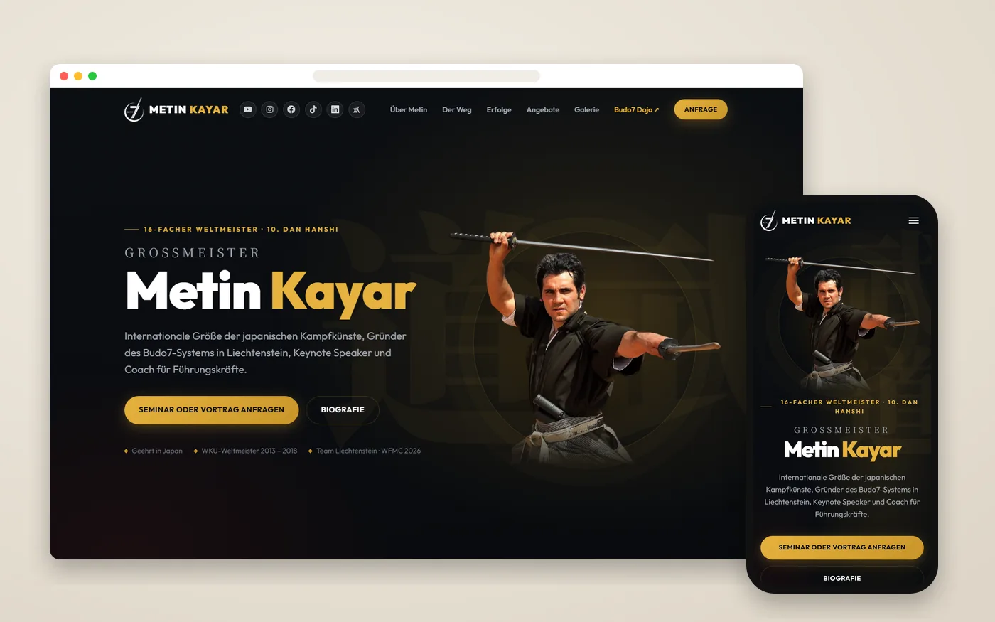 Metin Kayar — Website auf verschiedenen Geräten